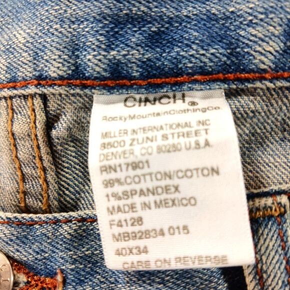 Cinch Men's White Label Mid Rise Relaxed Fit Straight Leg Jean Mens 40x32 USA - Picture 2 of 10